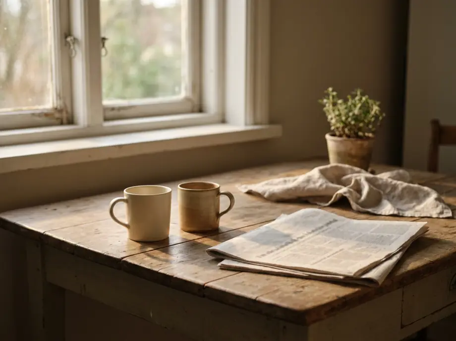 A quiet unhurried morning at home
